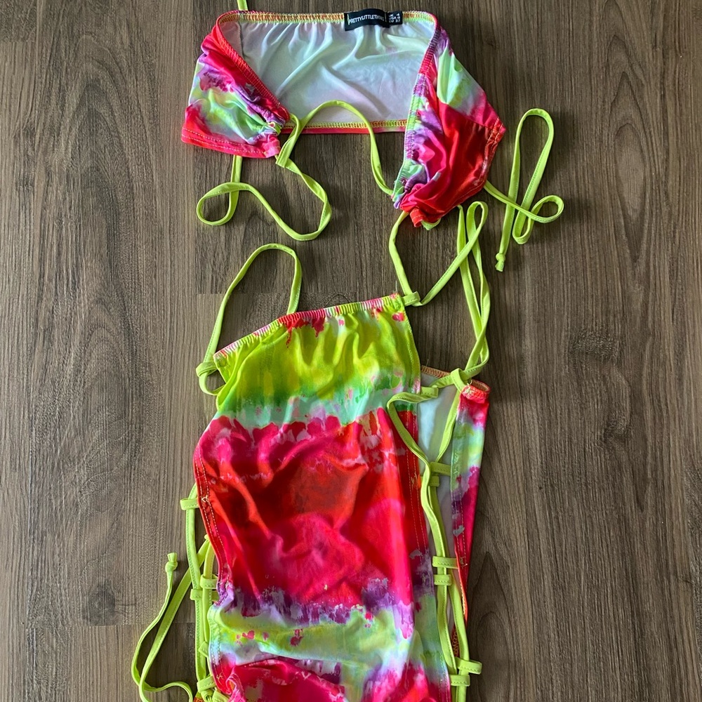 Multi Lime Printed Summer Two Piece - image 4